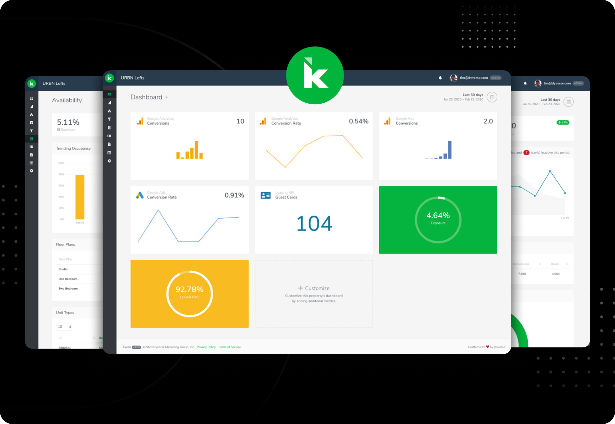 A screenshot of Kyzen Analytics