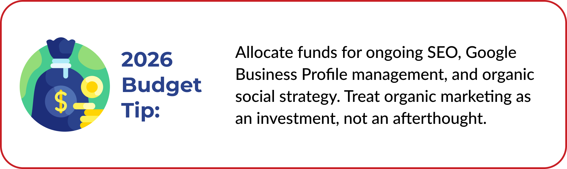 an infographic of 2026 Budget Tips