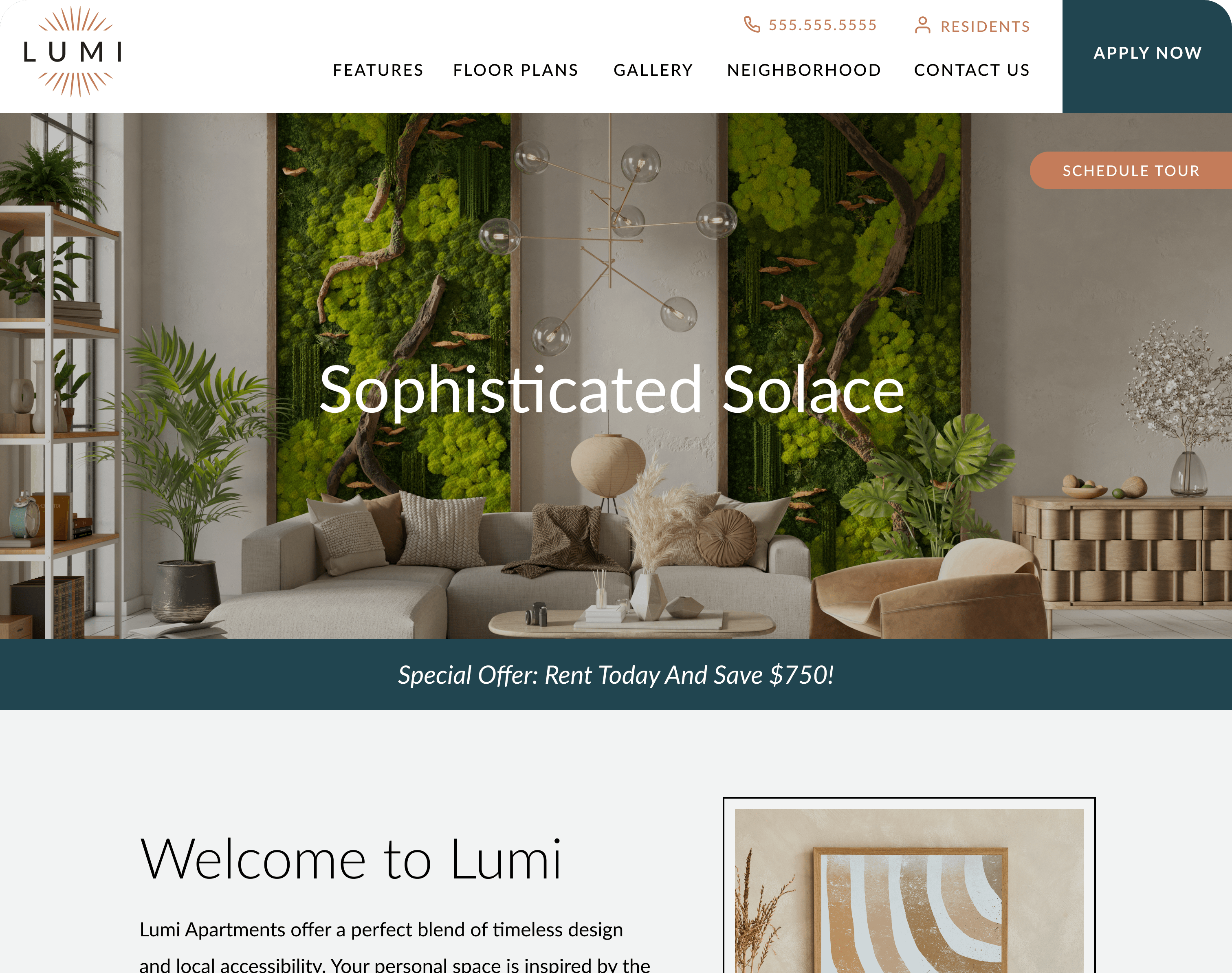 Lumi Theme Desktop View